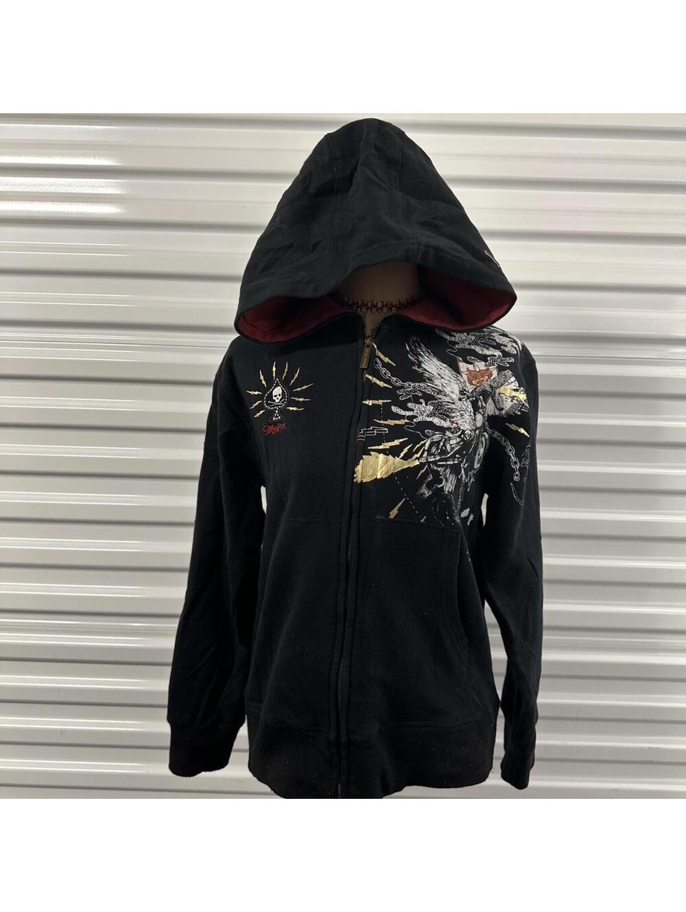 Marc Ecko Red and black graffiti print hoodie